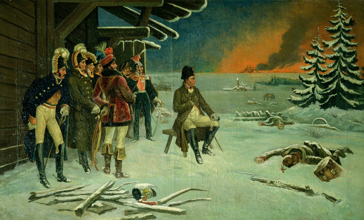 Napoleon bij Maly Yaroslavets door Stefan Vladislavovich Bakalowicz