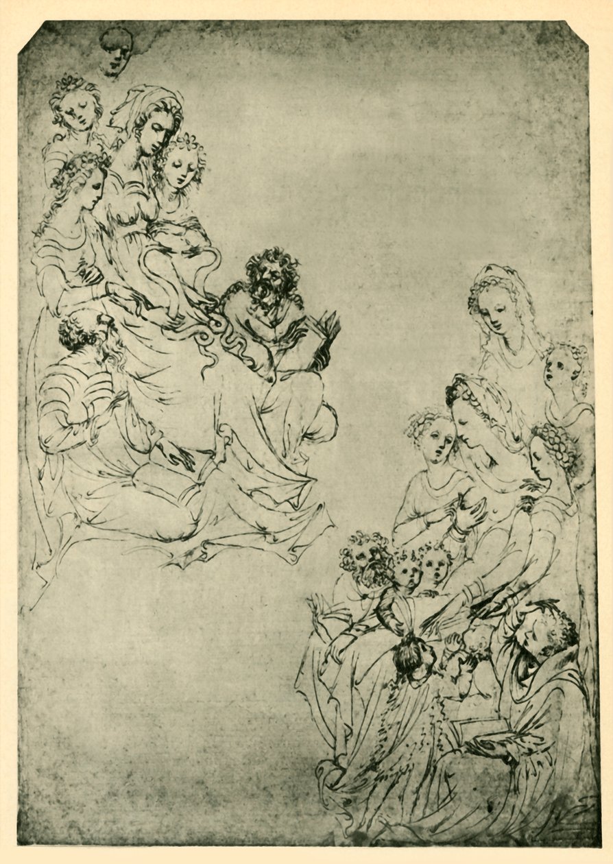 Allegorie van de Vrije Kunsten: Logica en Grammatica door Stefano da Verona