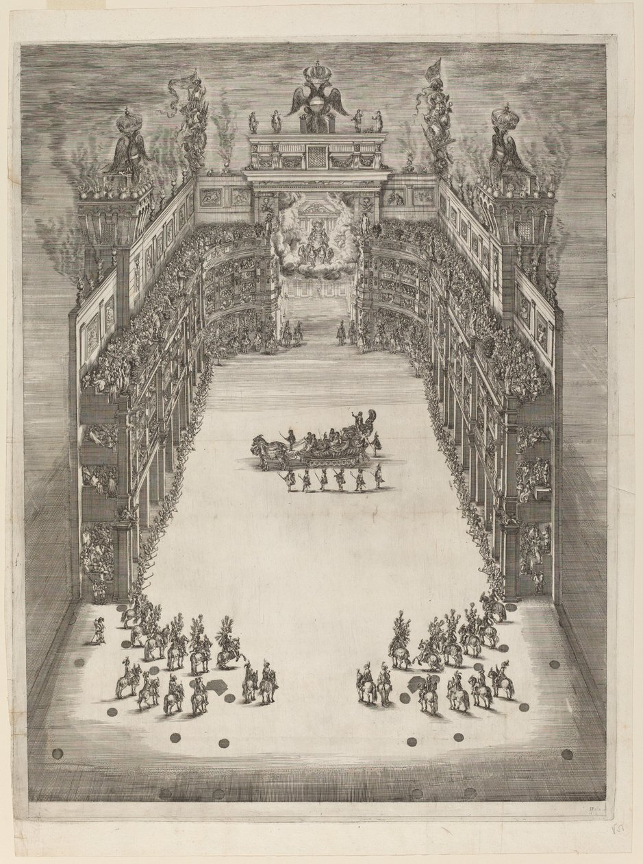 Luchtfoto van theater door Stefano della Bella
