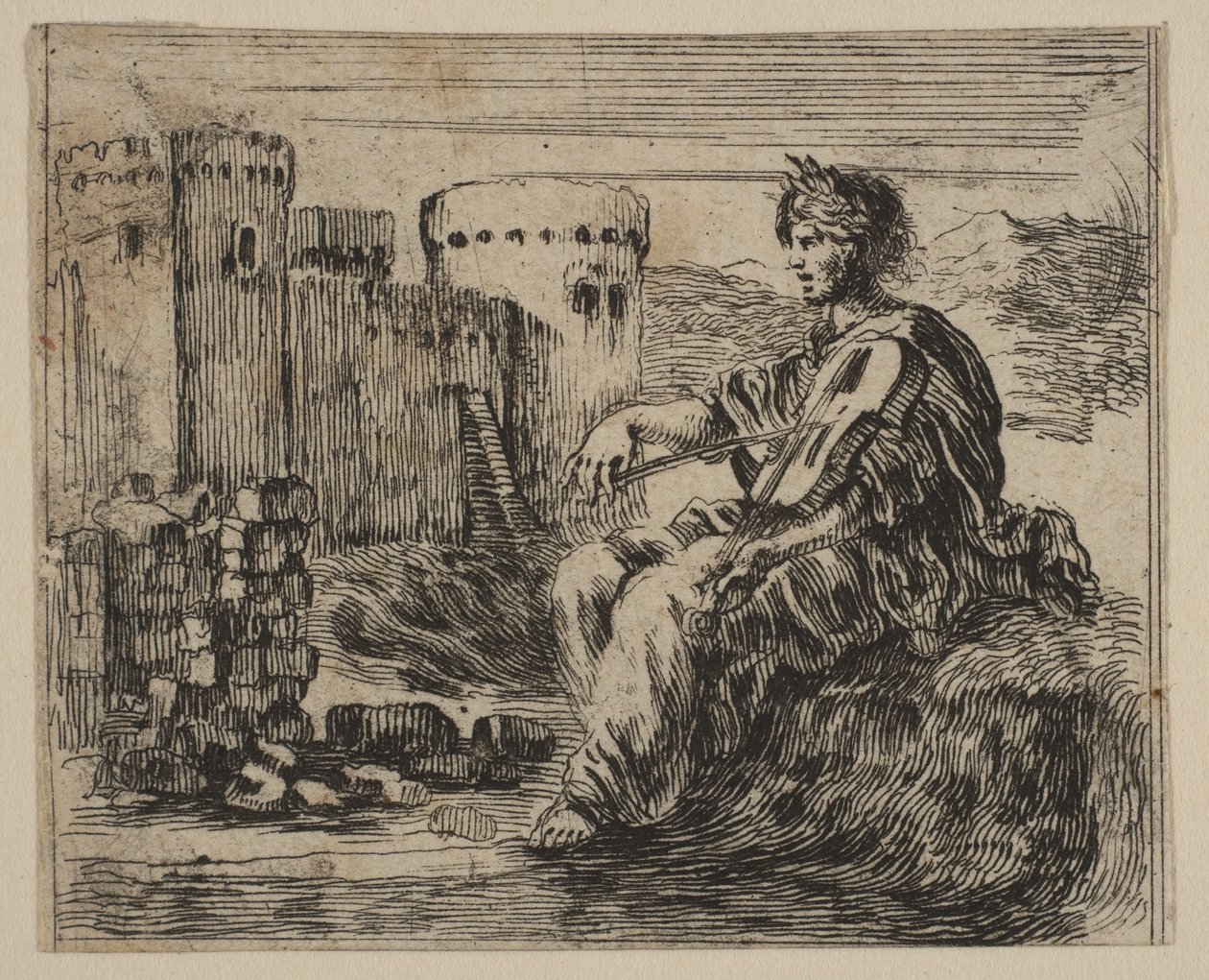 Amphion, uit Spel van Mythologie Jeu de la Mythologie, 1644 door Stefano della Bella