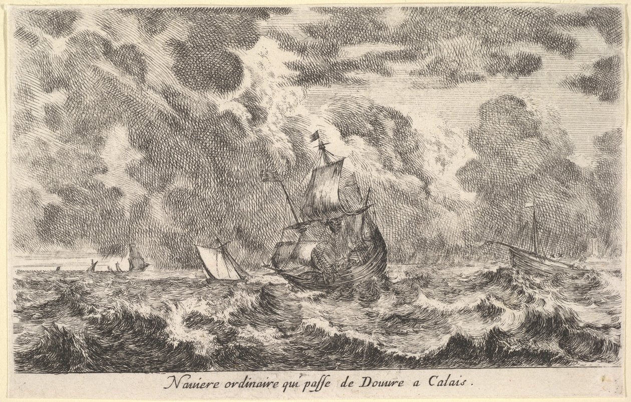 Een gewone schip die tussen Dover en Calais reist door Stefano della Bella