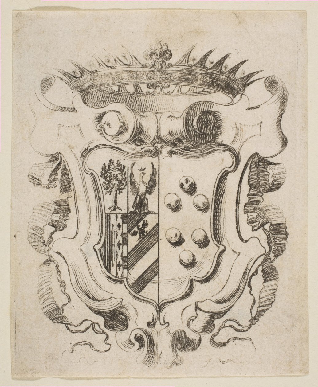 Wapens van de Medici met Della Rovere door Stefano della Bella