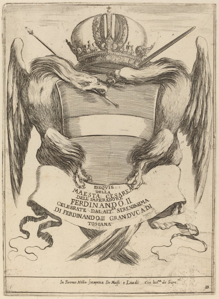 Wapens met een toewijding aan Groothertog Ferdinand II door Stefano della Bella
