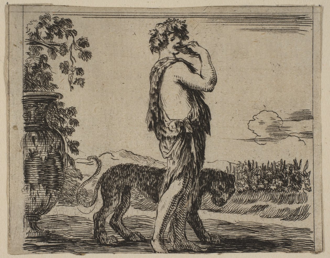 Bacchus, uit Spel van Mythologie Jeu de la Mythologie door Stefano della Bella