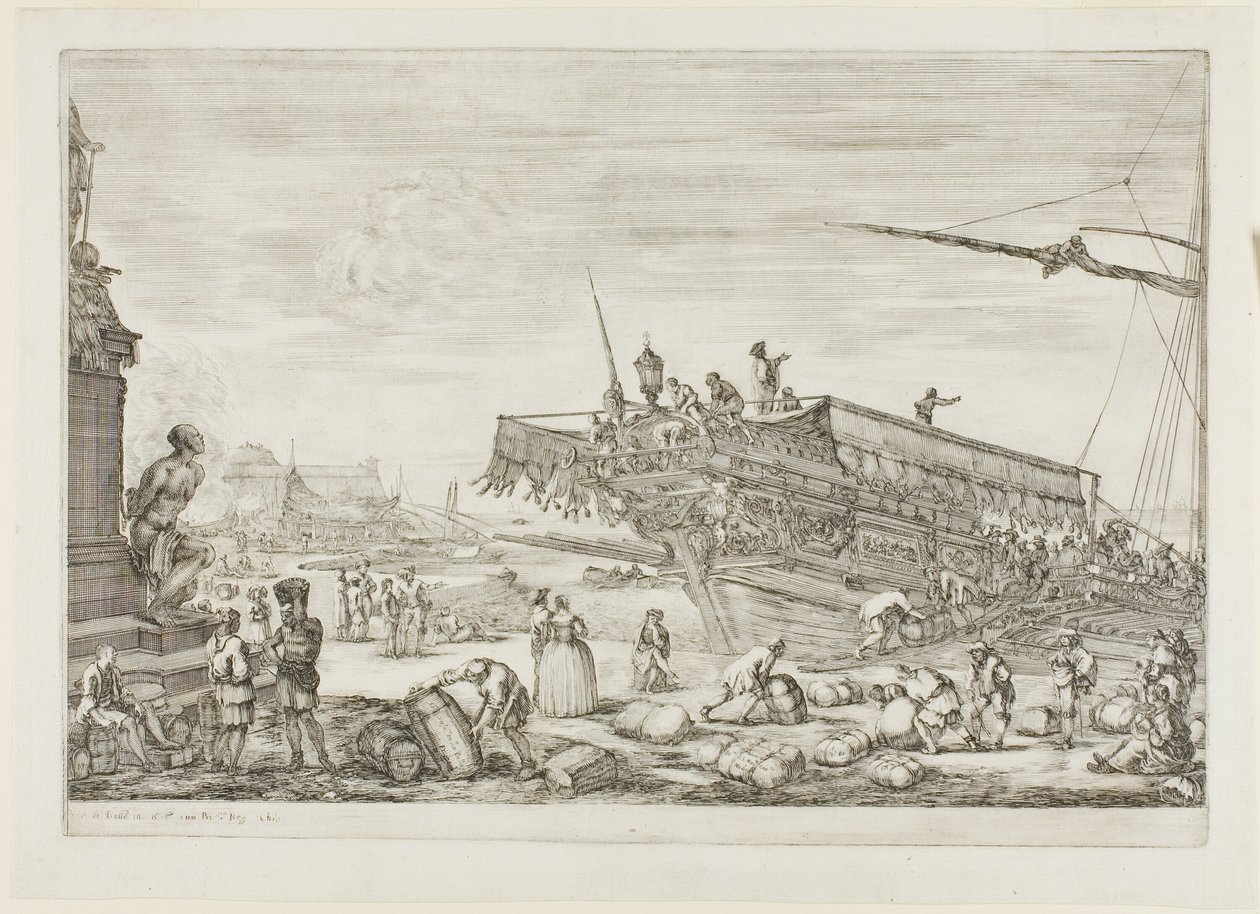 Het veranderen van een galei van de Orde van Sint Stefanus door Stefano della Bella