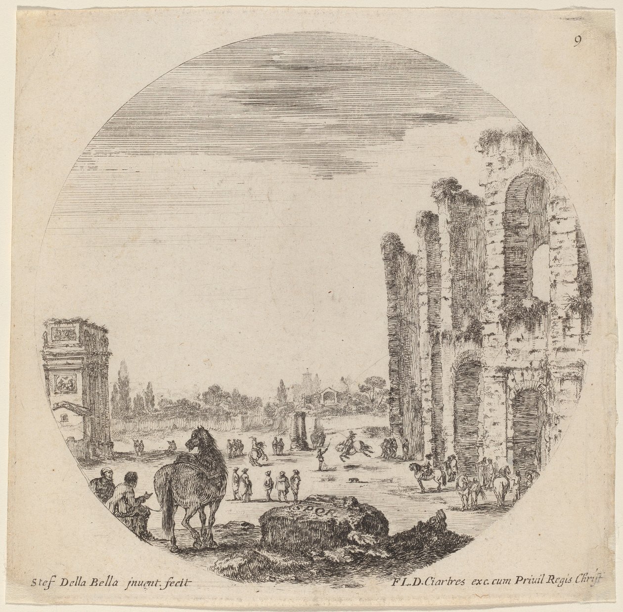 Colosseum en Boog van Constantijn door Stefano della Bella