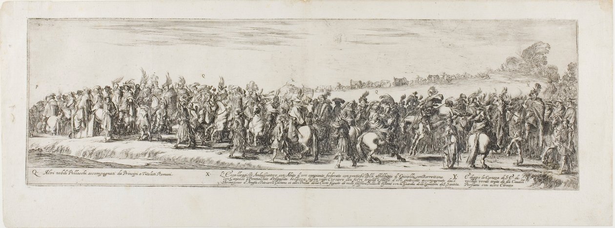 Ingang van de ambassadeur van Polen in Rome door Stefano della Bella