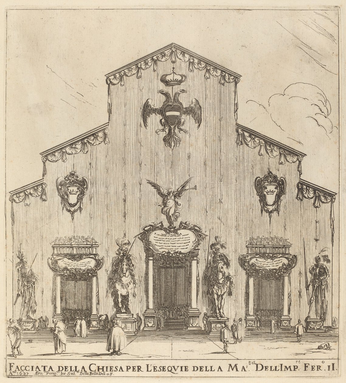 Voorgevel van de Kerk van San Lorenzo, Florence door Stefano della Bella