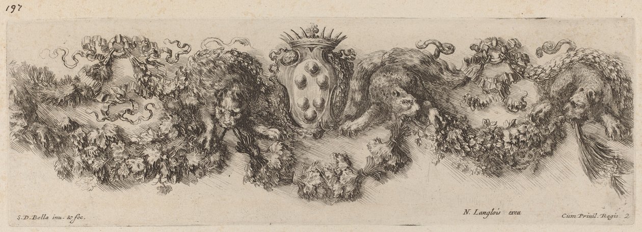 Feston met Medici Wapen, waarschijnlijk 1648 door Stefano della Bella