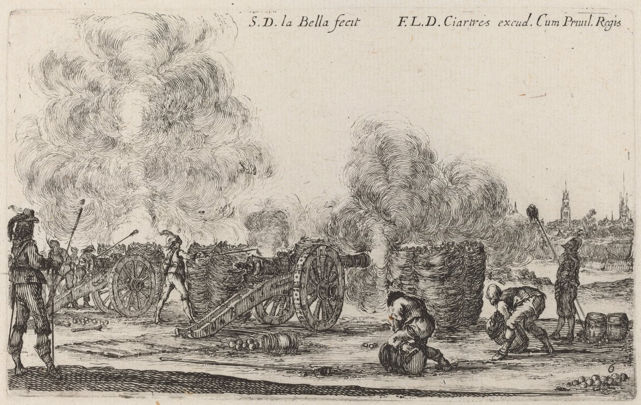 Het afvuren van de kanonnen door Stefano della Bella