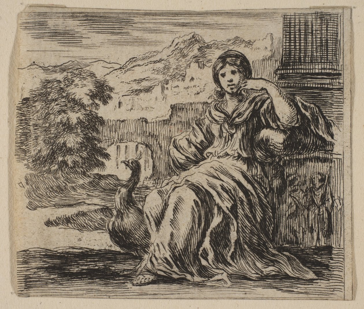 Juno, uit Spel van Mythologie Jeu de la Mythologie, 1644 door Stefano della Bella