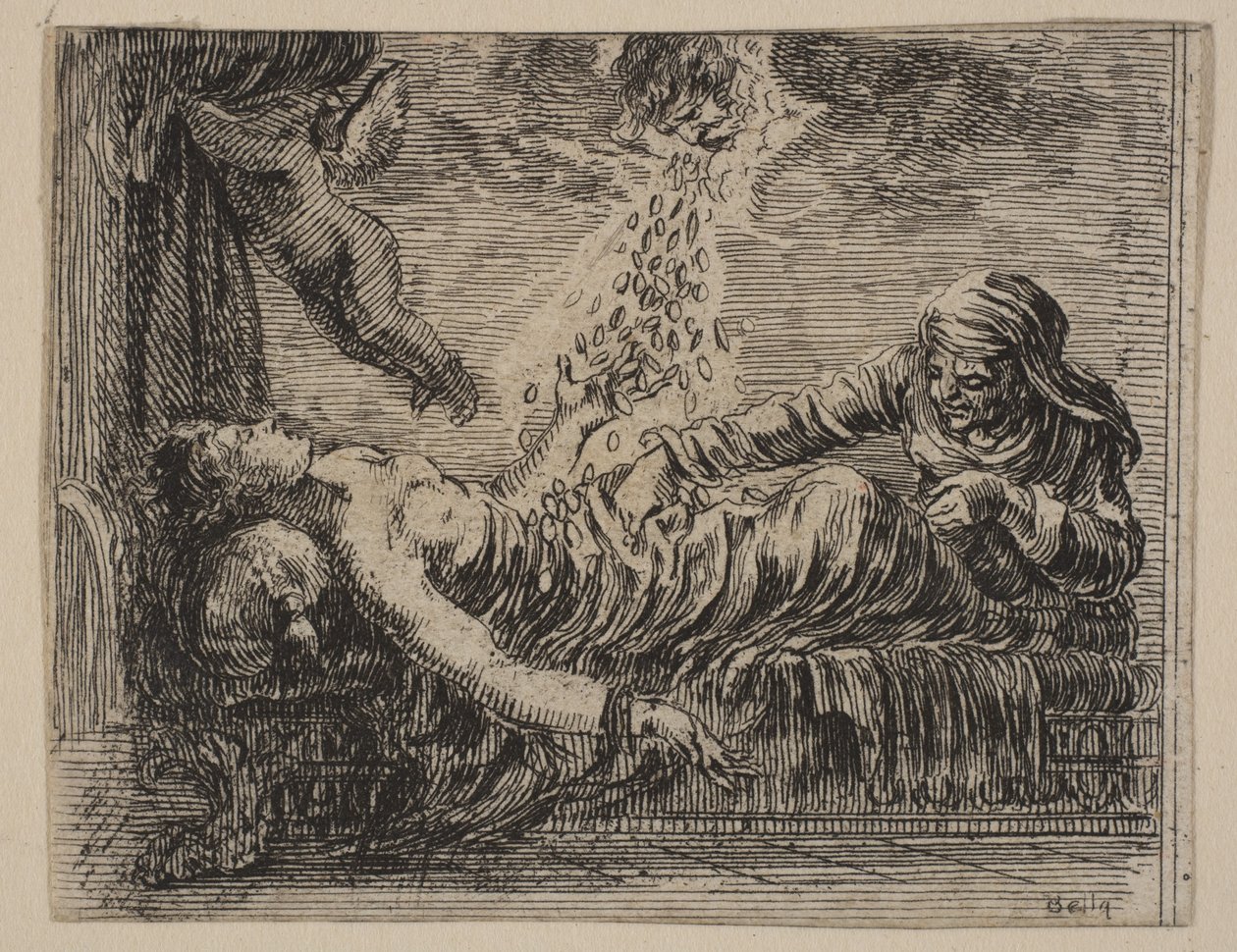 Jupiter en Danaë, uit het Spel van Mythologie door Stefano della Bella