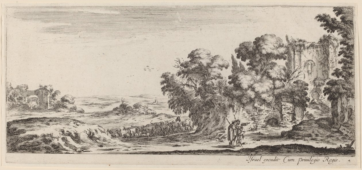 Landschap met Ruïnes door Stefano della Bella