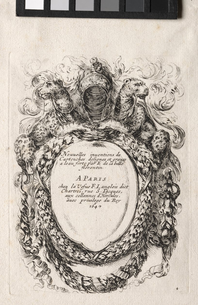 Nieuw model voor een cartouche, 1647 door Stefano della Bella