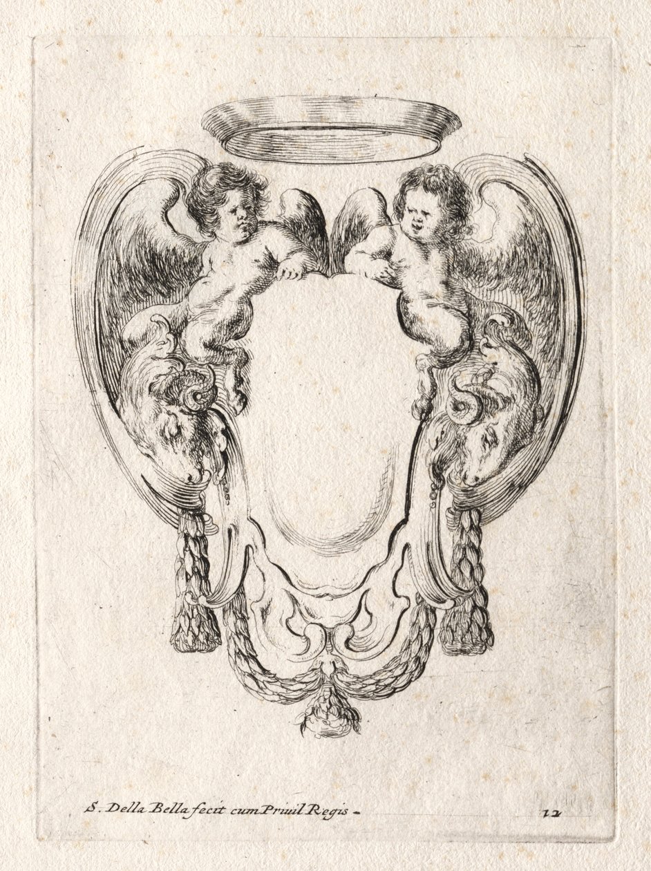 Nieuw model voor een cartouche, 1647 door Stefano della Bella
