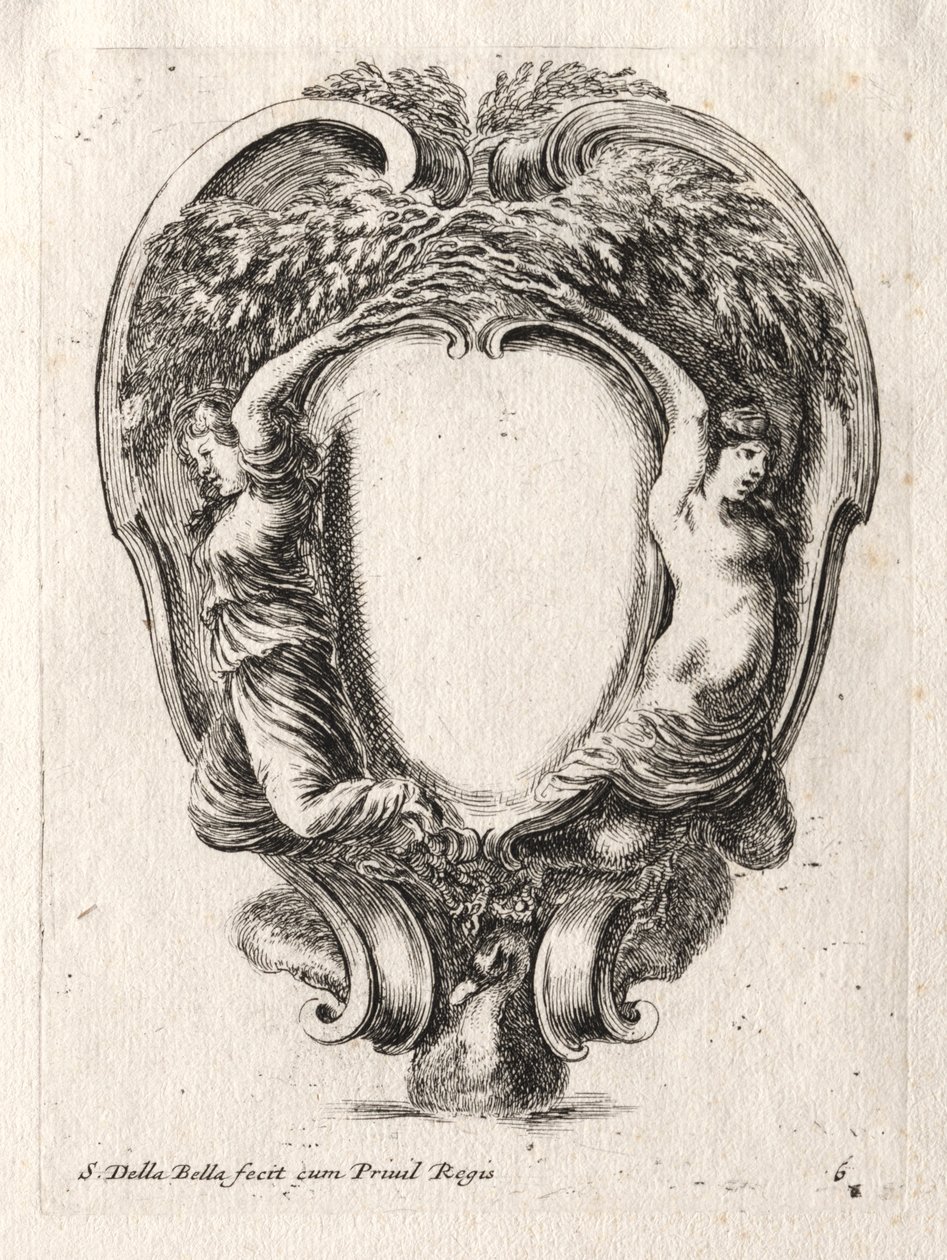 Nieuw model voor een cartouche, 1647 door Stefano della Bella