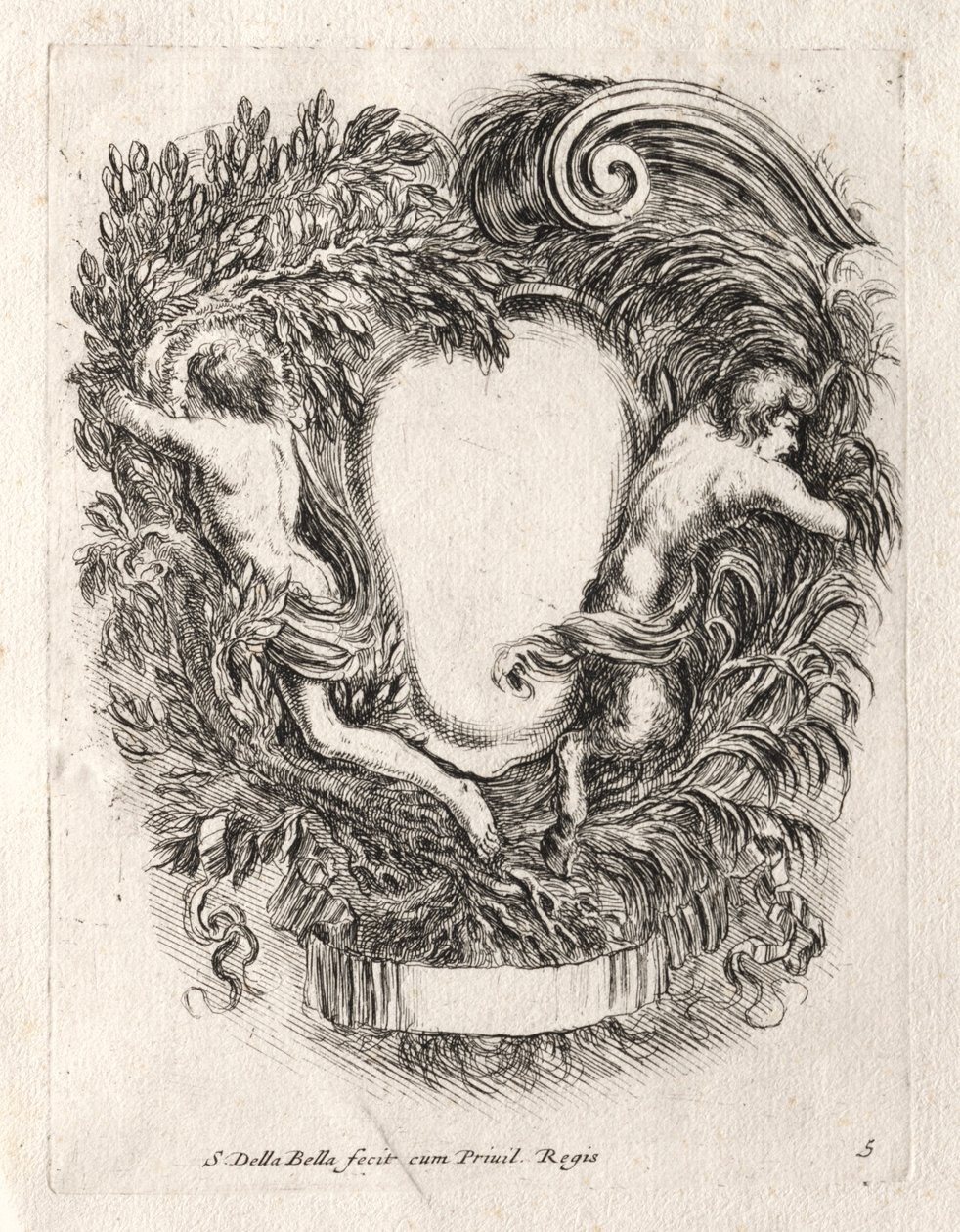 Nieuw Model voor een Cartouche, 1647 door Stefano della Bella