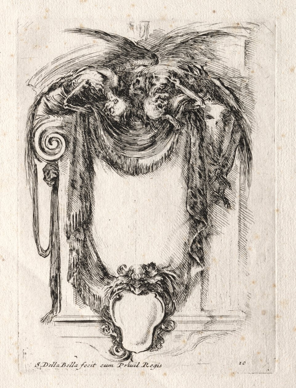 Nieuw model voor een cartouche door Stefano della Bella