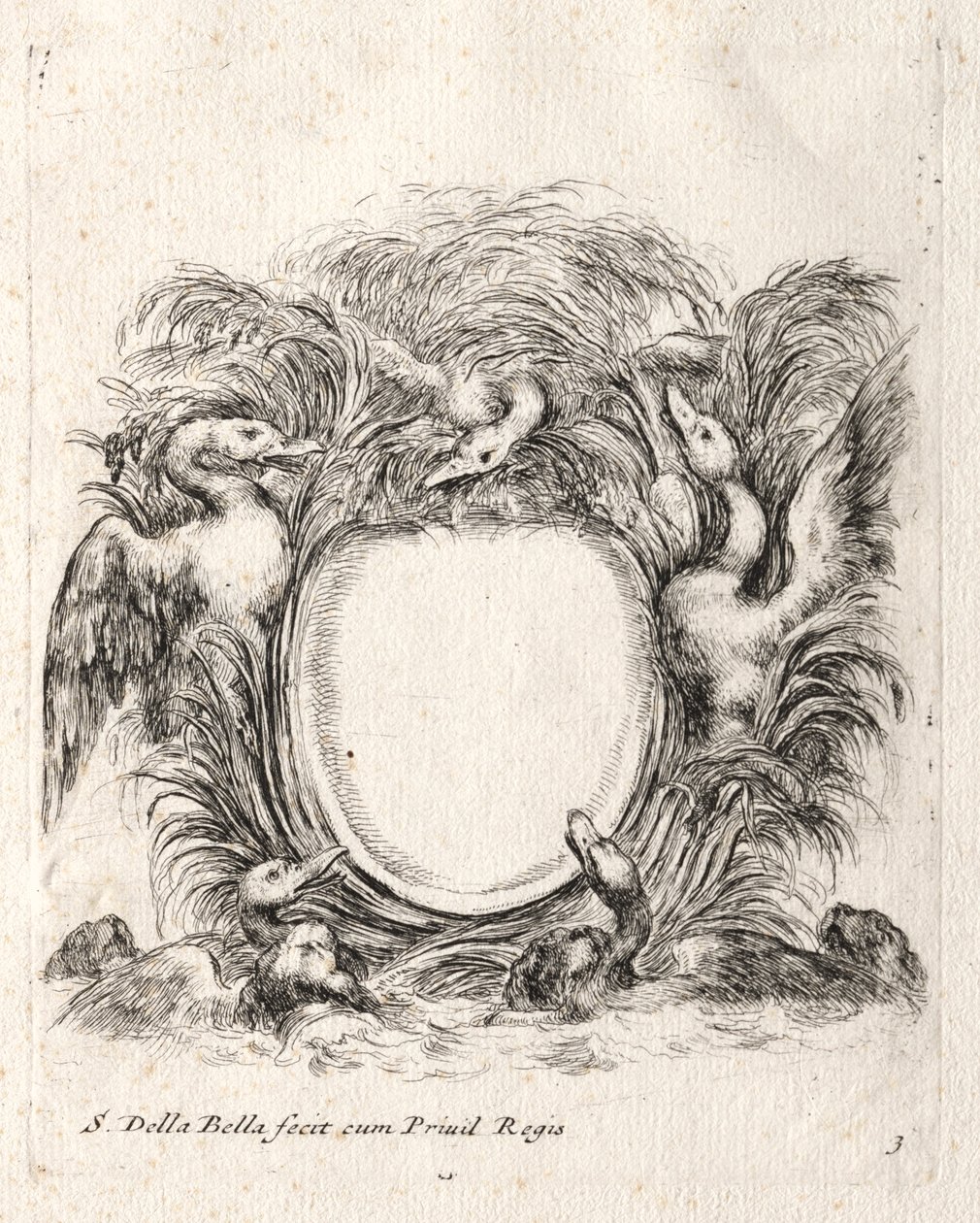 Nieuw Model voor een Cartouche, 1647 door Stefano della Bella
