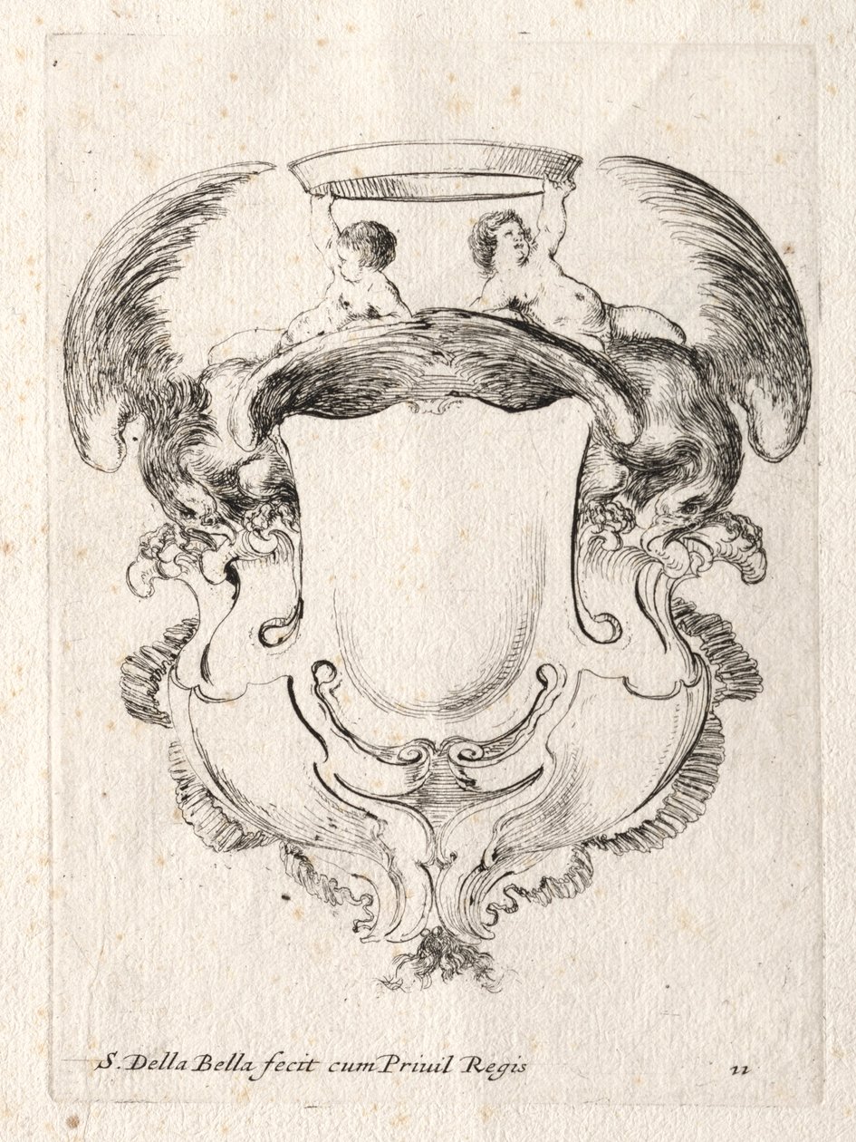 Nieuw model voor een cartouche, 1647 door Stefano della Bella