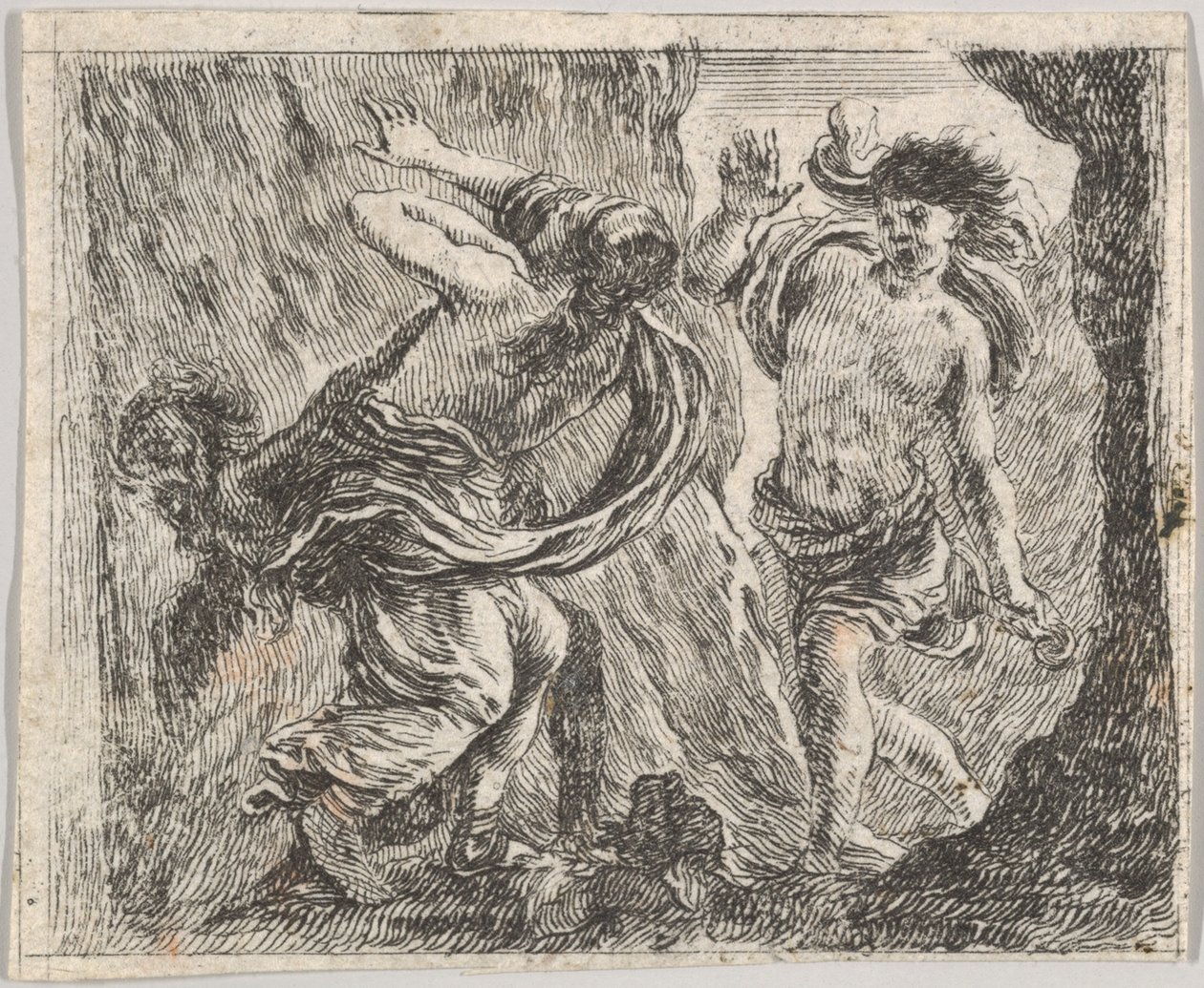 Orpheus en Eurydice, uit Game of Mythology Jeu de la Mythologie door Stefano della Bella