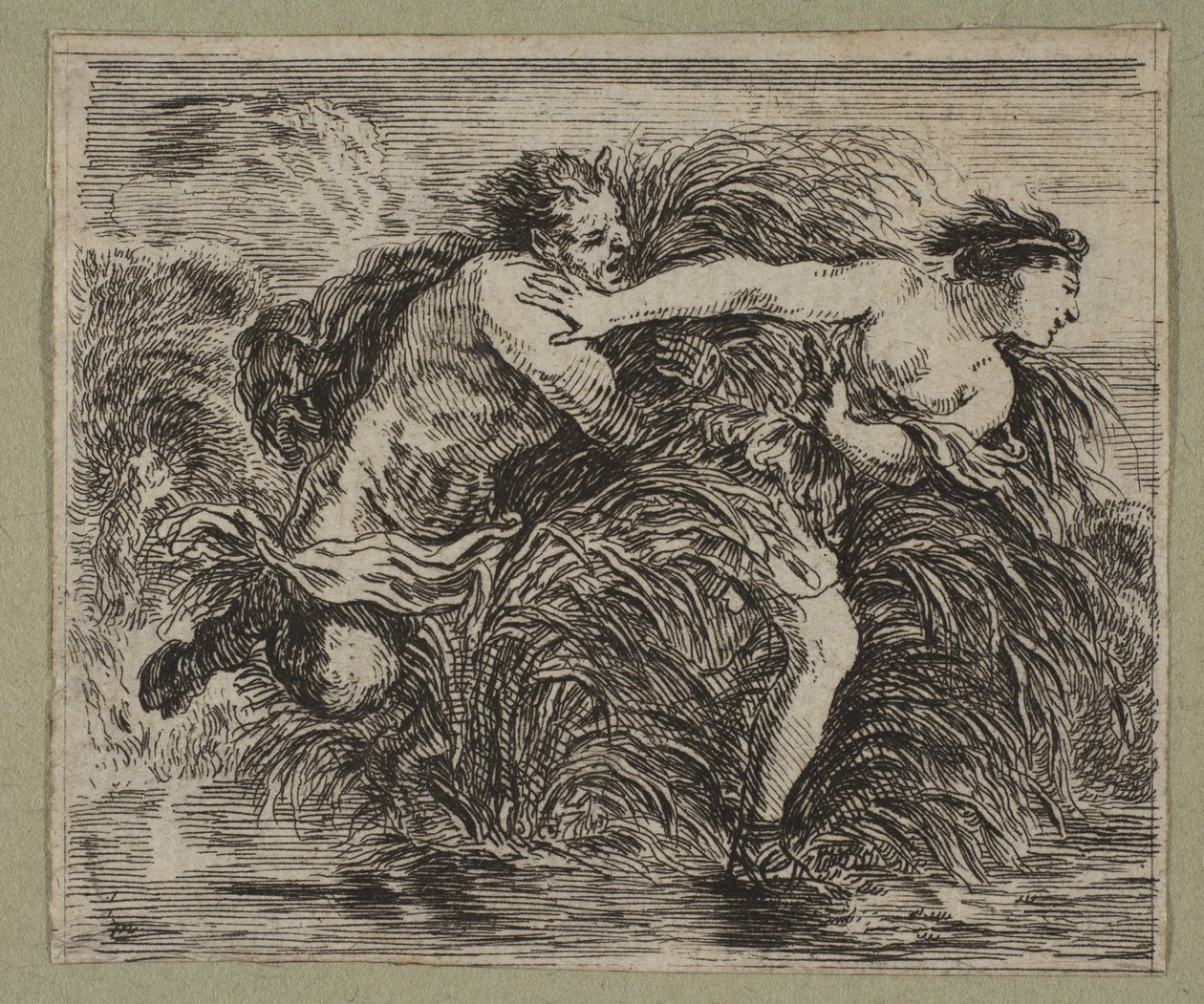 Pan en Syrinx, 1644 door Stefano della Bella