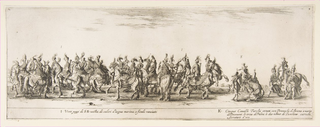 Deel van de Ingang van de Poolse Legatie I en K, 1633 door Stefano della Bella