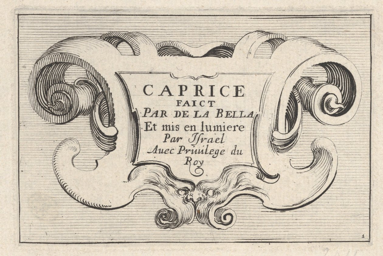 Plaat 1: Een cartouche met serietitel, uit 