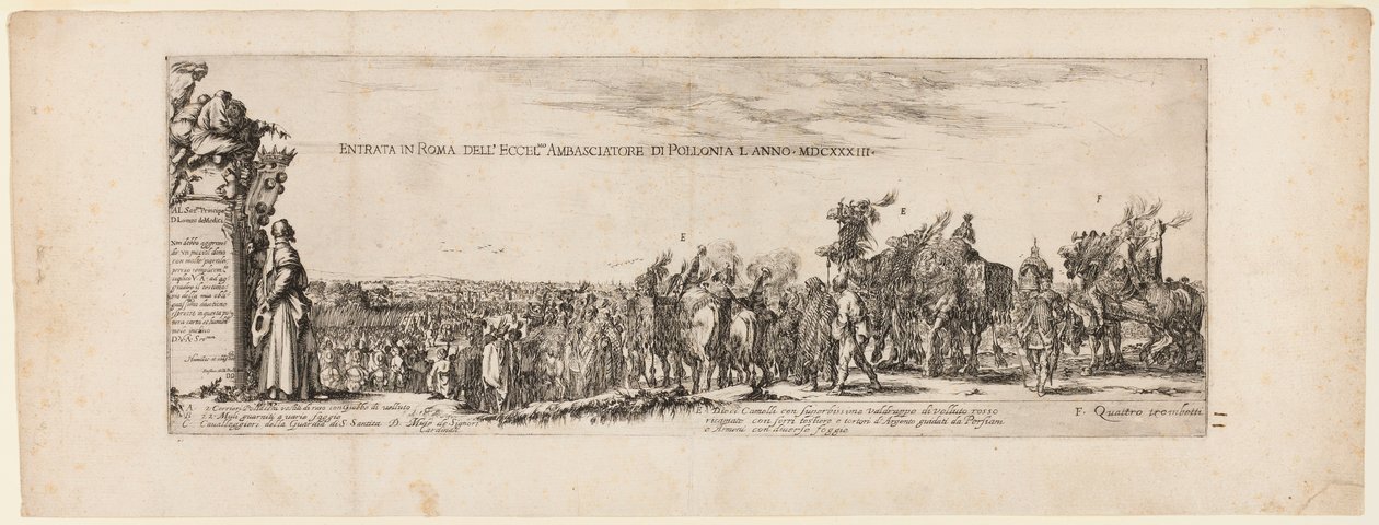 Ingang van de Ambassadeur van Polen in Rome door Stefano della Bella