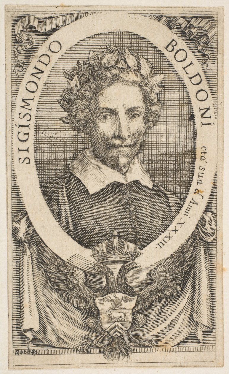 Portret van de dichter Sigismond Boldoni, 1656 door Stefano della Bella