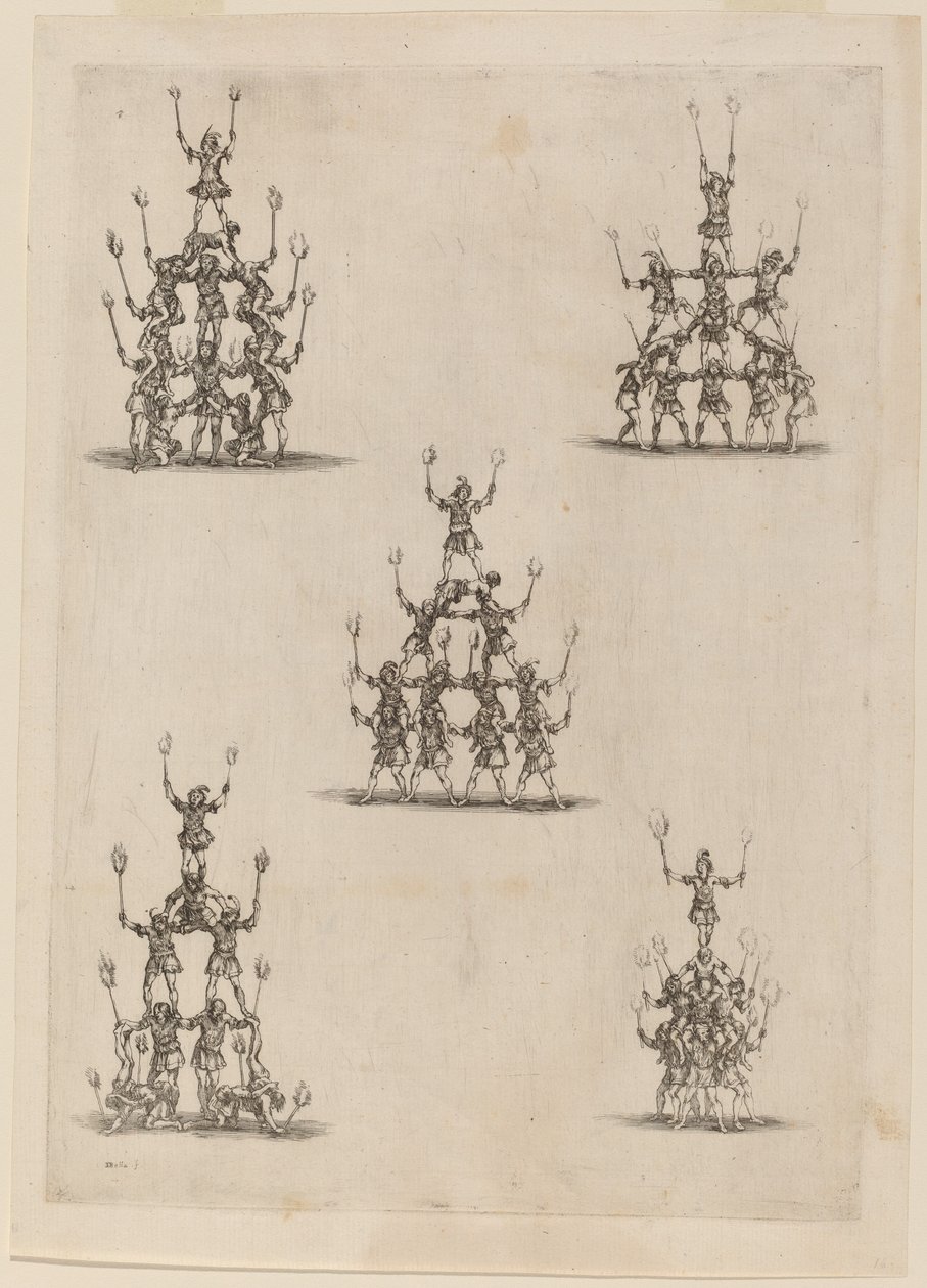 Piramides van Jongleurs, 1652 door Stefano della Bella