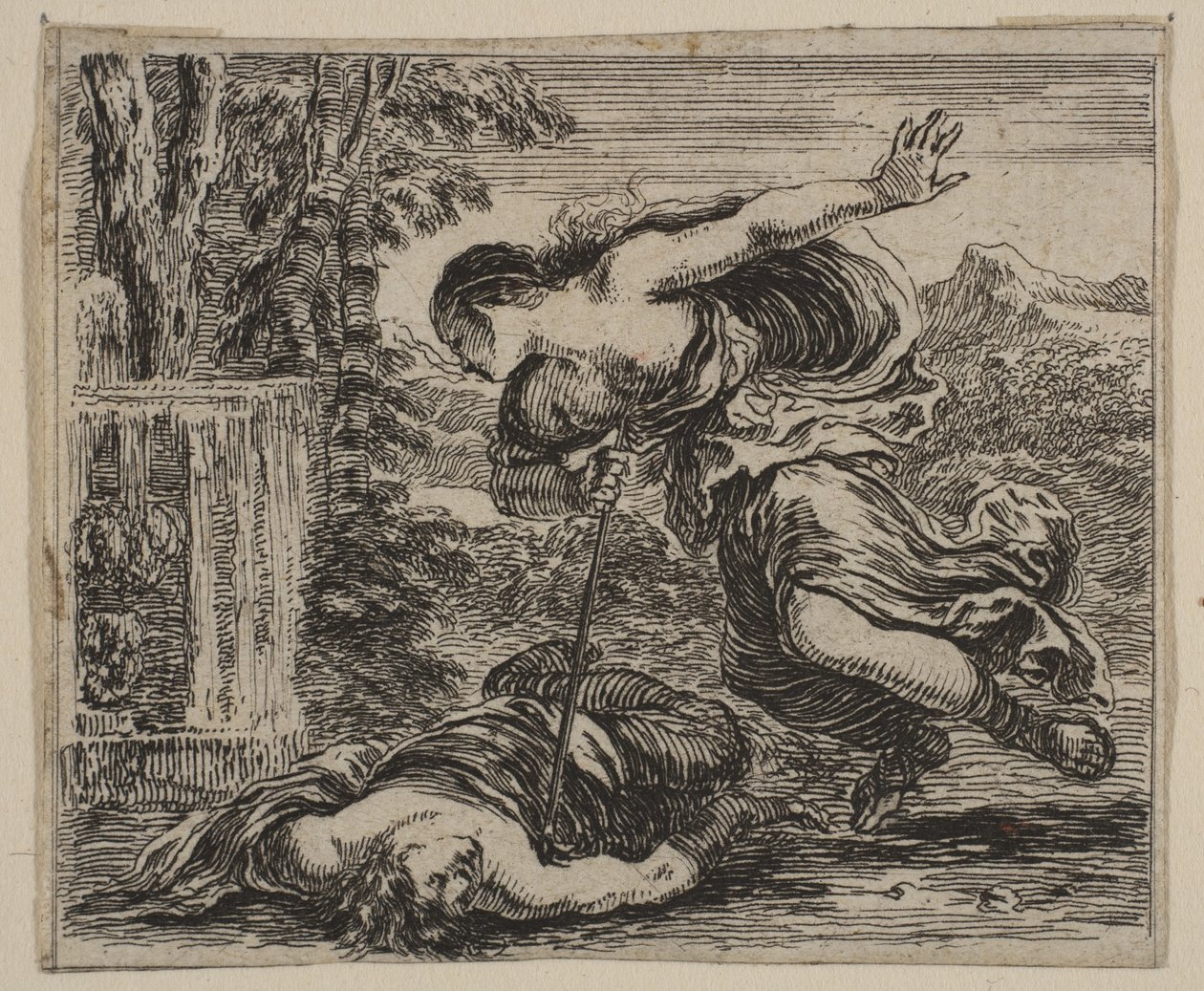 Pyramus en Thisbe, uit Spel van Mythologie Jeu de la Mythologie door Stefano della Bella