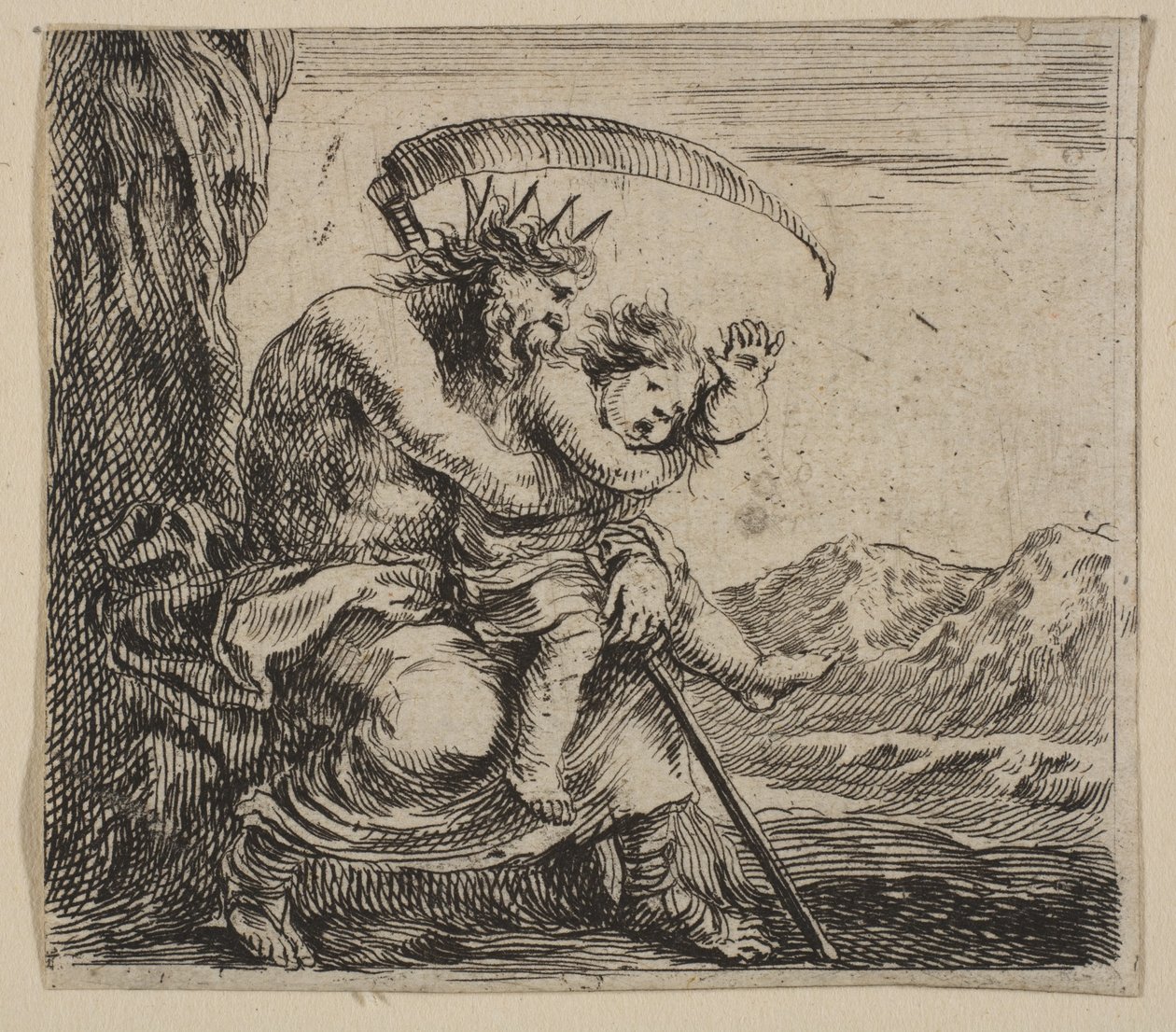 Saturnus, uit het spel van Mythologie Jeu de la Mythologie door Stefano della Bella