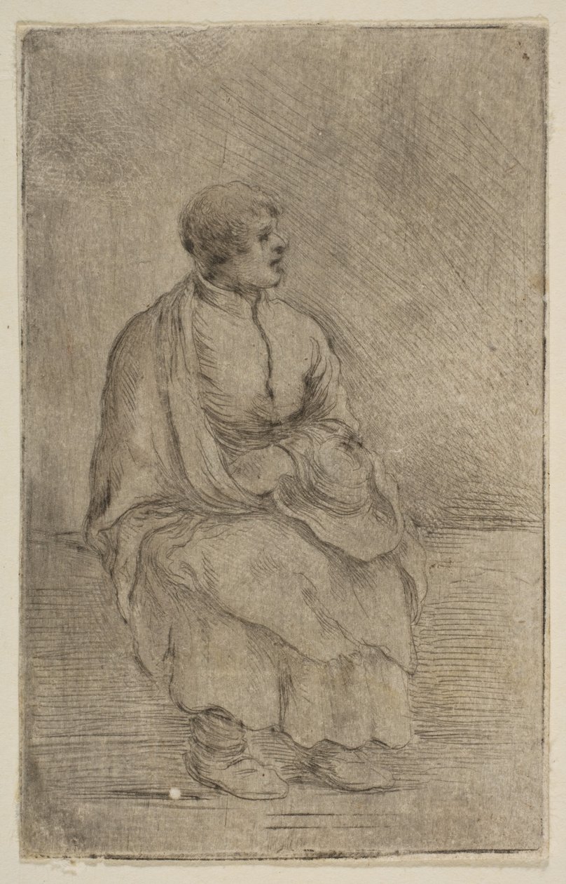 Zittende Geestelijke, ca. 1662 door Stefano della Bella