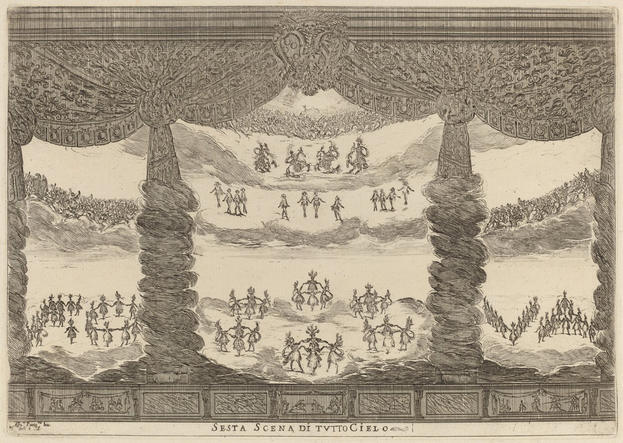 Sesta Scena di Tutto Cielo, 1637 door Stefano della Bella