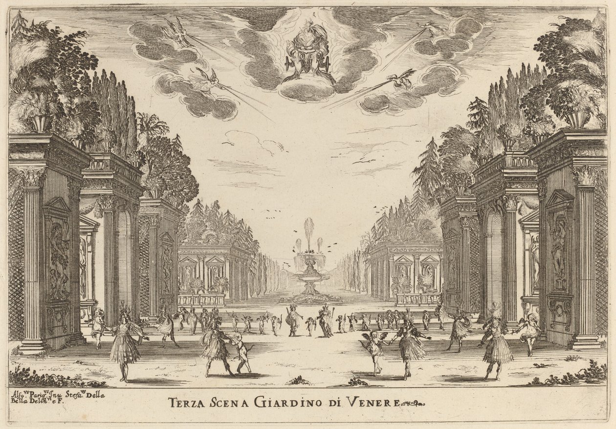 Terza Scena Giardino di Venere door Stefano della Bella