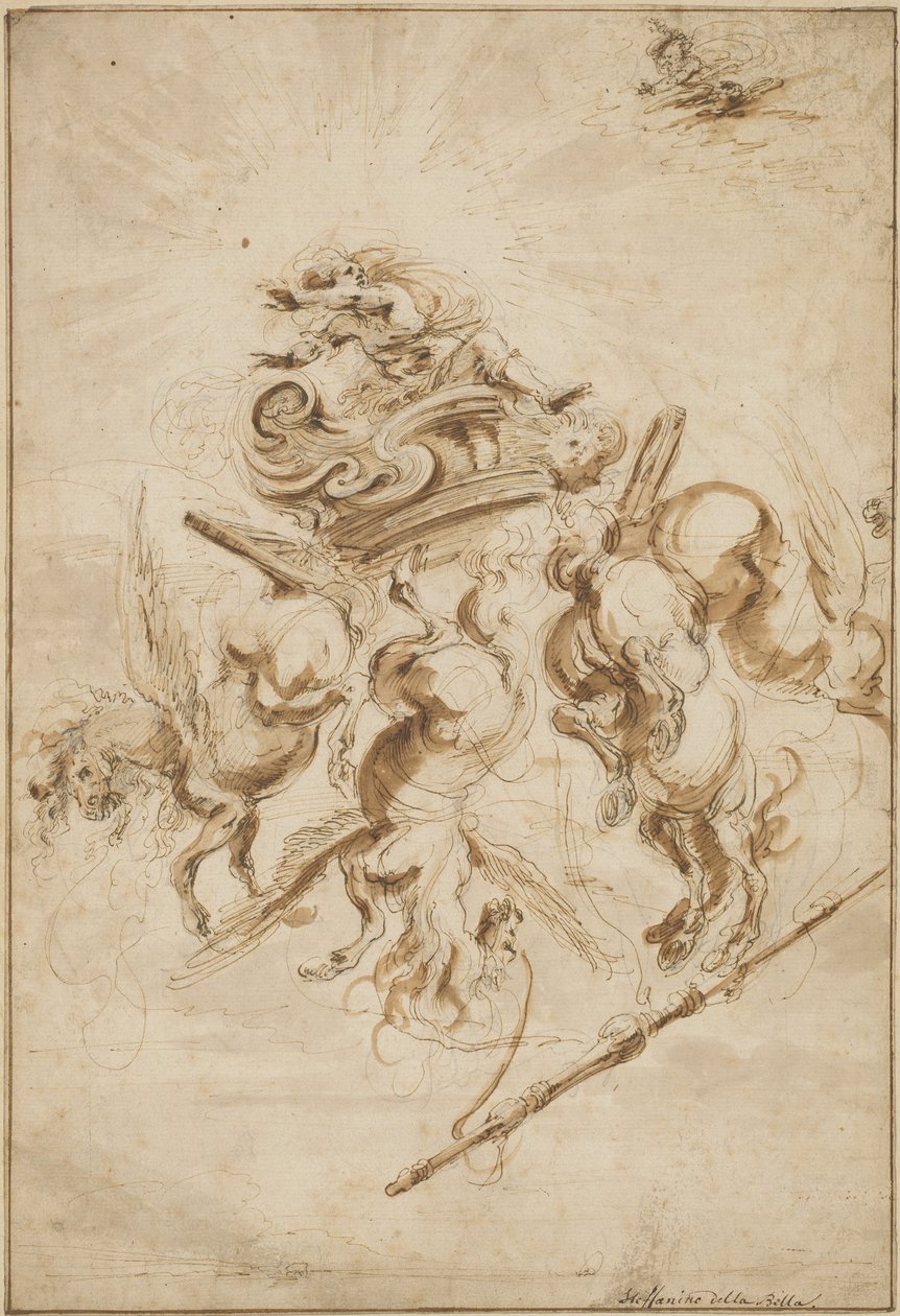 De val van Phaeton, ca. 1655 door Stefano della Bella