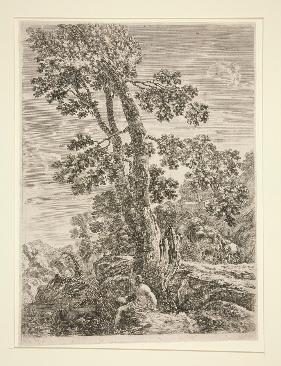 De visser, uit de serie Vier grote landschappen door Stefano della Bella