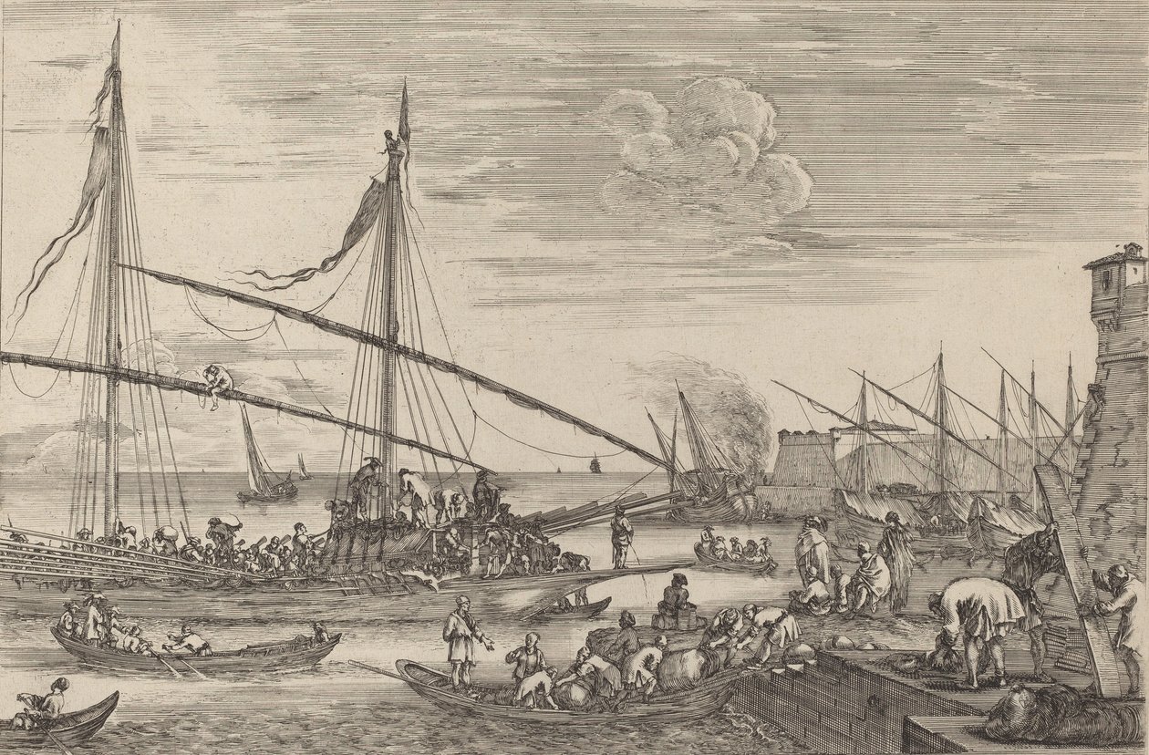 De vestingwerken van Livorno, waarschijnlijk ca. 1654-1655 door Stefano della Bella