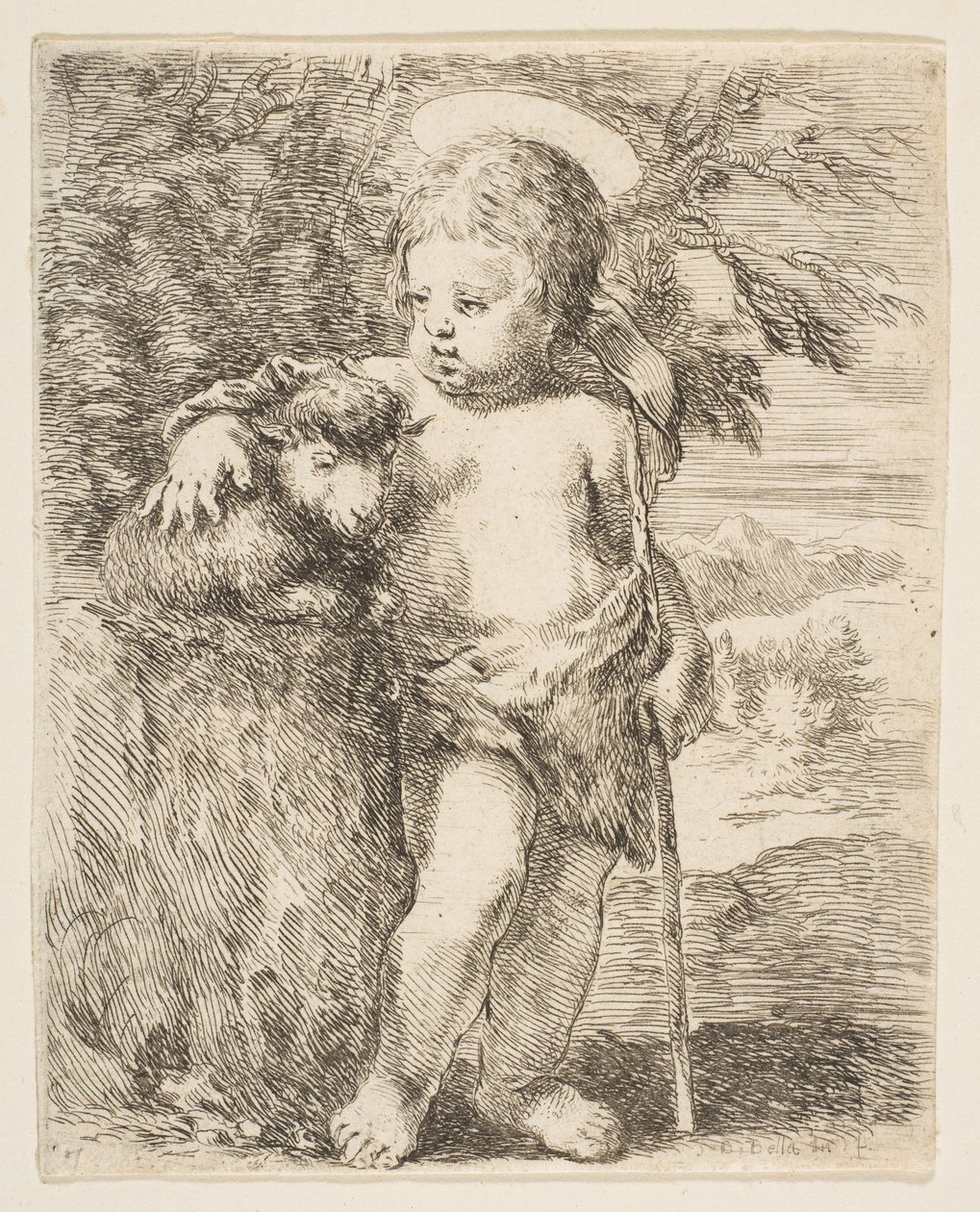 De Heilige Johannes de Doper met zijn Lam, ca. 1649 door Stefano della Bella
