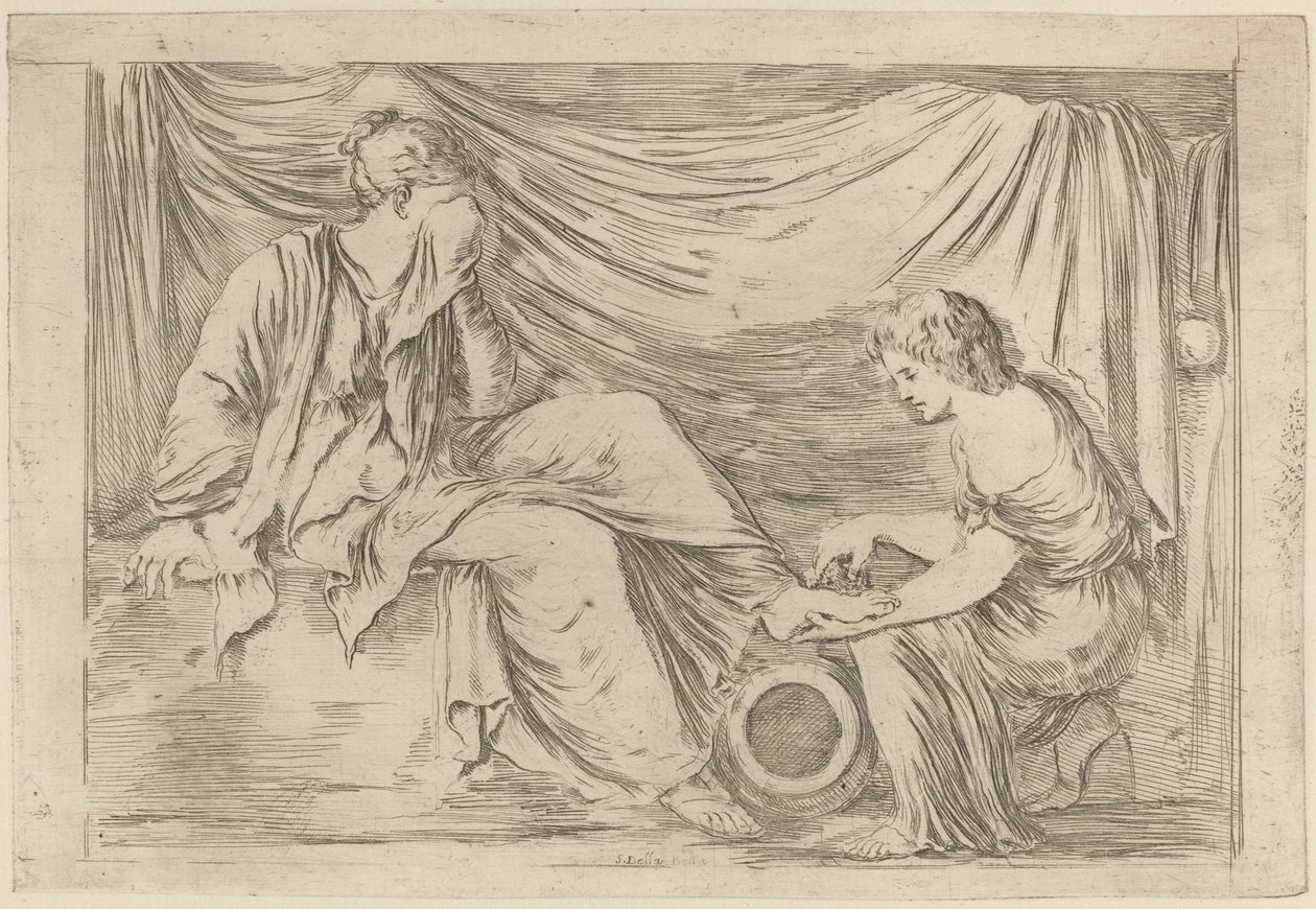 De Toilette van een Bruid door Stefano della Bella