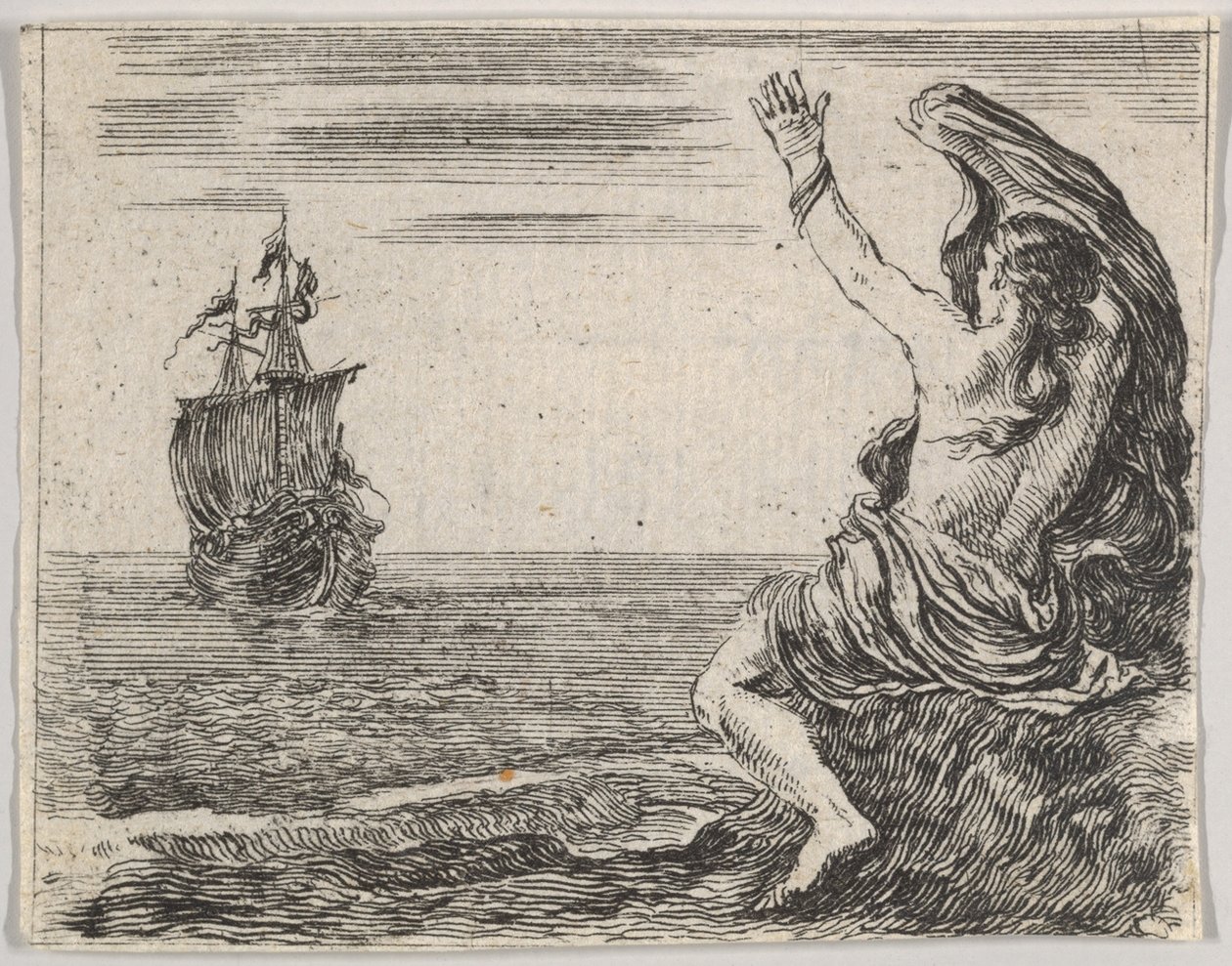 Theseus en Ariadne, uit Spel van Mythologie Jeu de la Mythologie, 1644 door Stefano della Bella