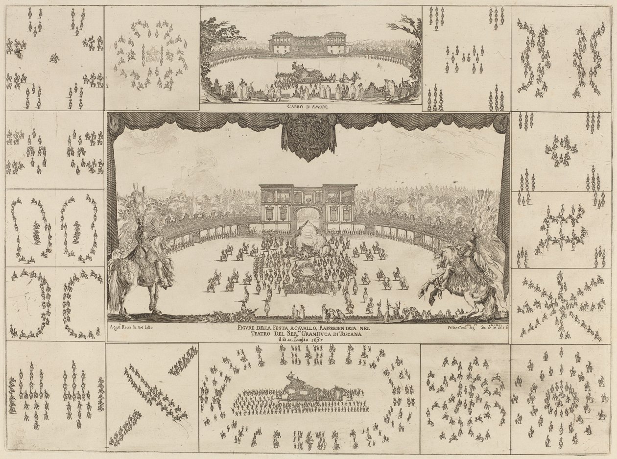 Toernooi Uitgevoerd in Florence voor het Huwelijk van Groothertog Ferdinand II, 1637 door Stefano della Bella