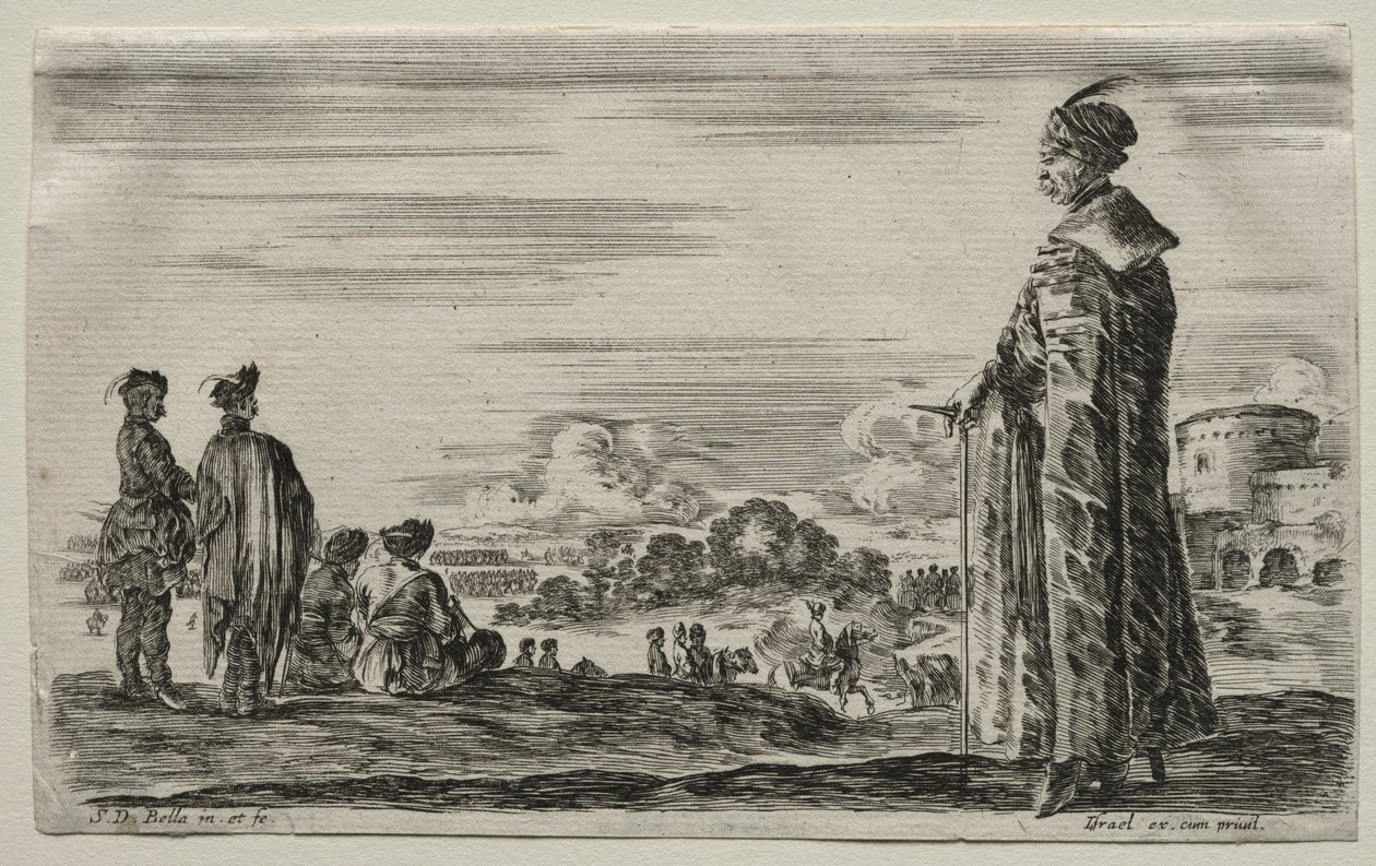 Verschillende figuren en landschappen: Een groep Poolse heren, 1649 door Stefano della Bella