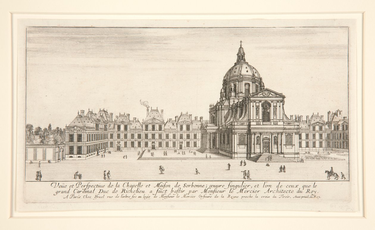 Veue et Perspective de la Chapelle et Maison de Sorbonne door Stefano della Bella