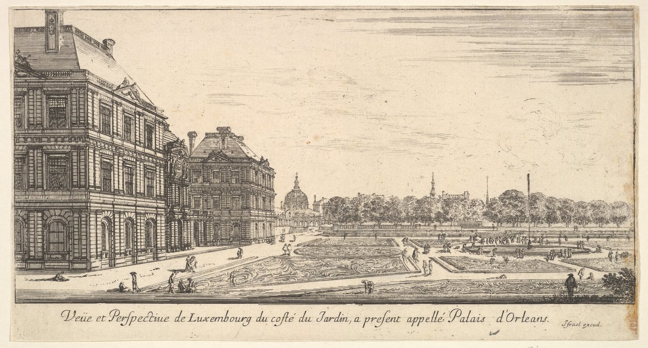 Uitzicht op Luxemburg vanaf de tuinzijde van het Palais d