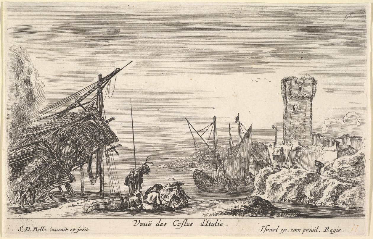Uitzicht op de kust van Italië Veue des Costes d