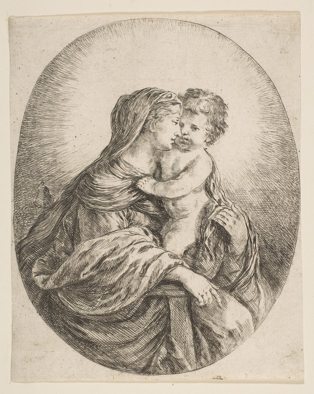 De Maagd die het Christuskind Omhelst, ca. 1641 door Stefano della Bella