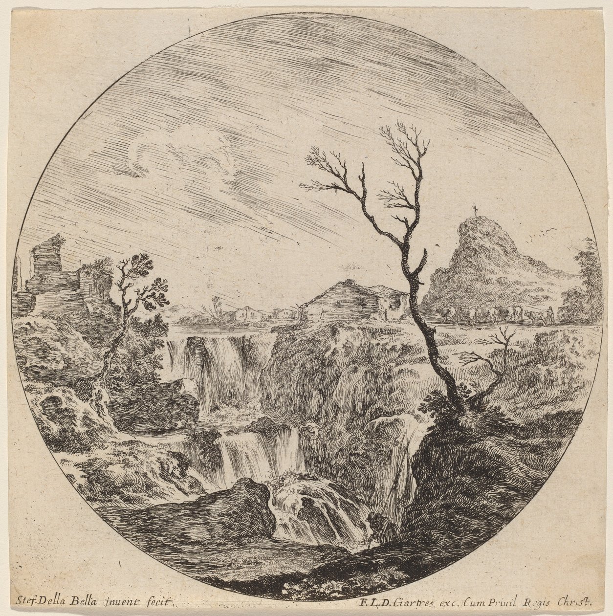 Waterval met drie niveaus door Stefano della Bella
