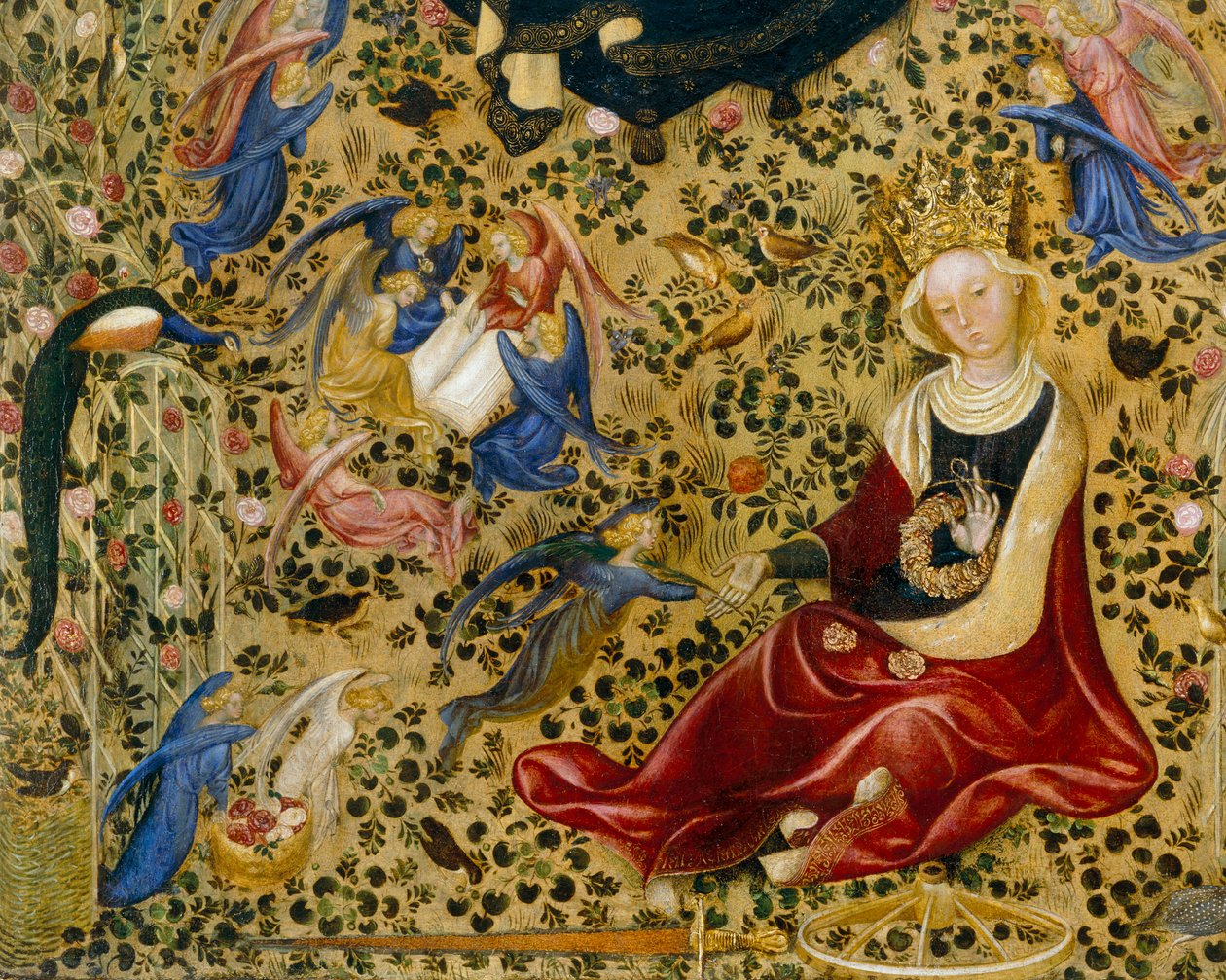 Sint Catharina van Alexandrië (detail van de Madonna del Roseto) door Stefano di Giovanni da Verona
